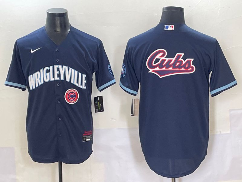 Men 2025 Chicago Cubs Blank Blue City Edition Nike MLB Jersey style 6->cleveland indians->MLB Jersey